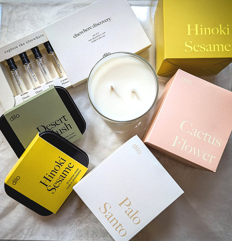 Dilo Elsewhere Collection Gift Set | Candle, Incense & Perfume Set