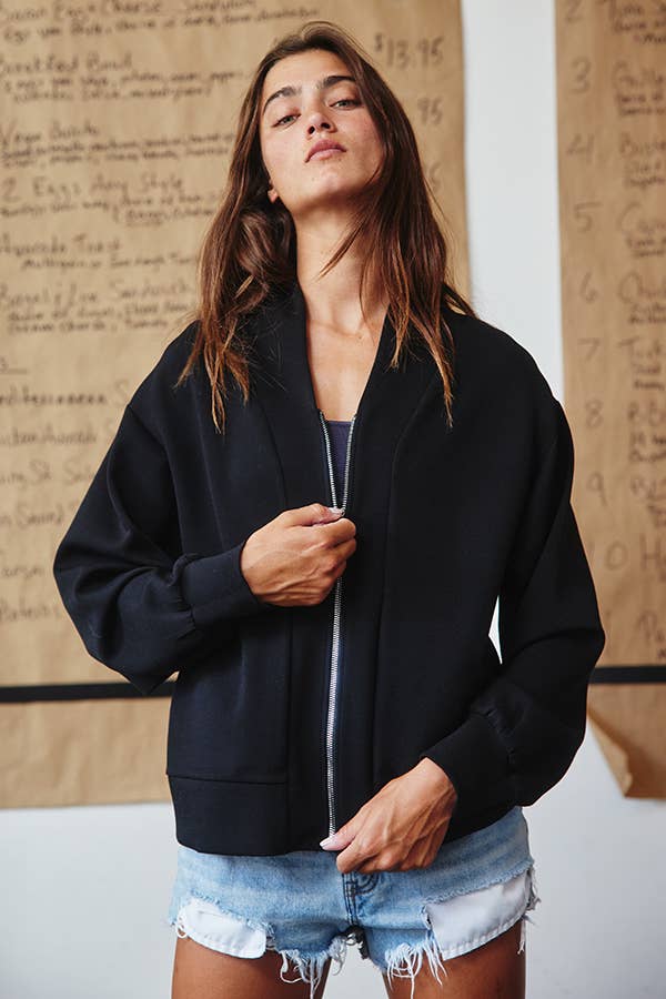 Bucketlist V-neck Zip-Front Jacket