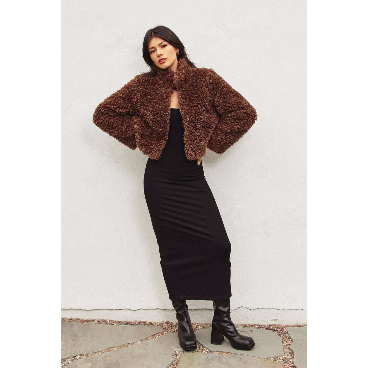 Dress Forum Soft Teddy Cropped Jacket