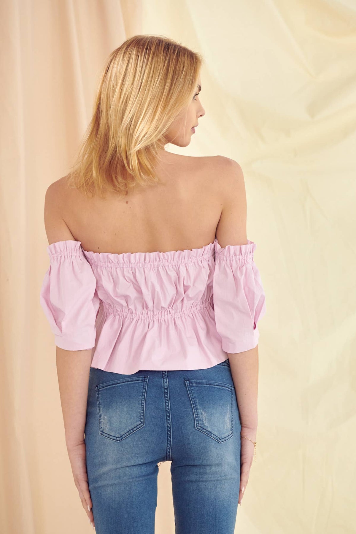Fore Collection Off the Shoulder Ruffle Top