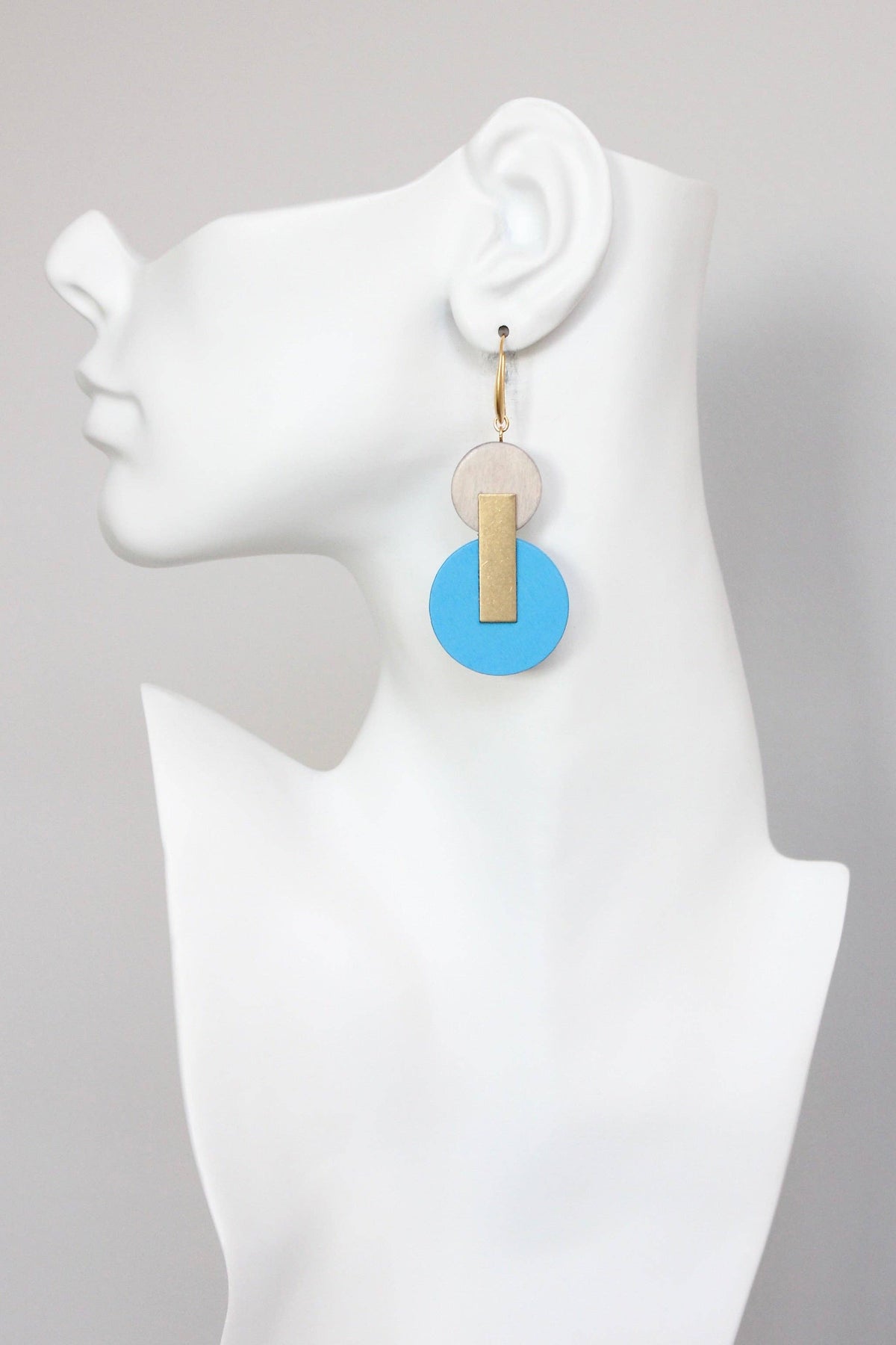 David Aubrey Capri Blue Disc Earrings