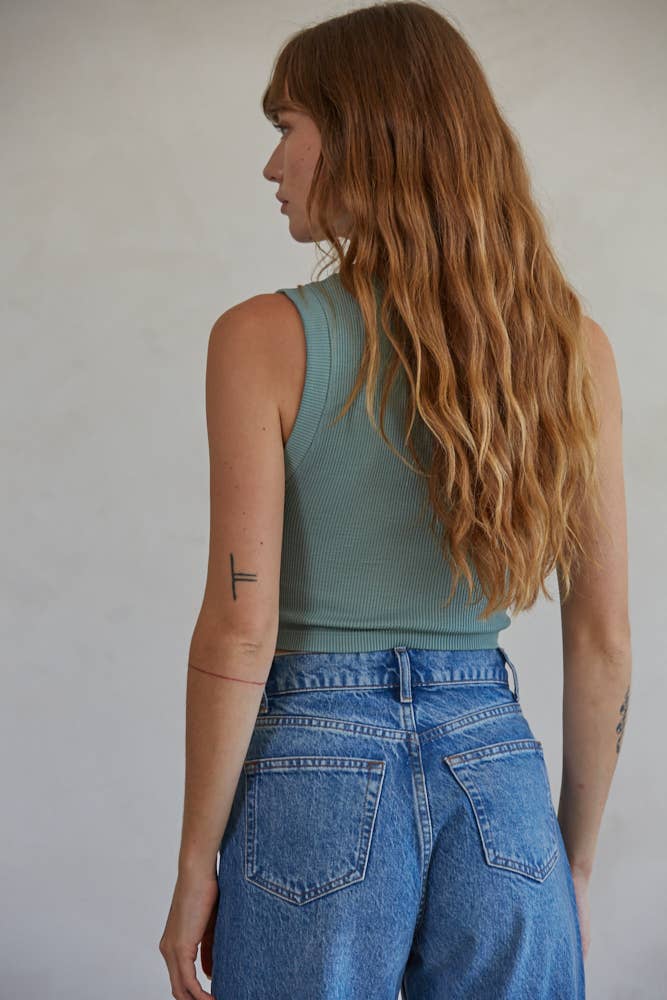 By Together Round Neck Ribbed Top