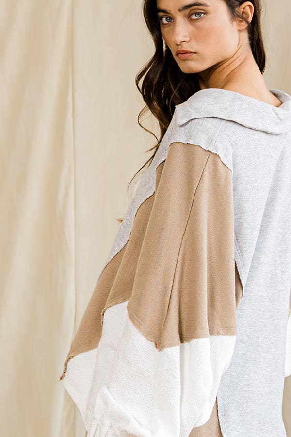 Bucketlist Oversized Color Blocked Sweatshirt