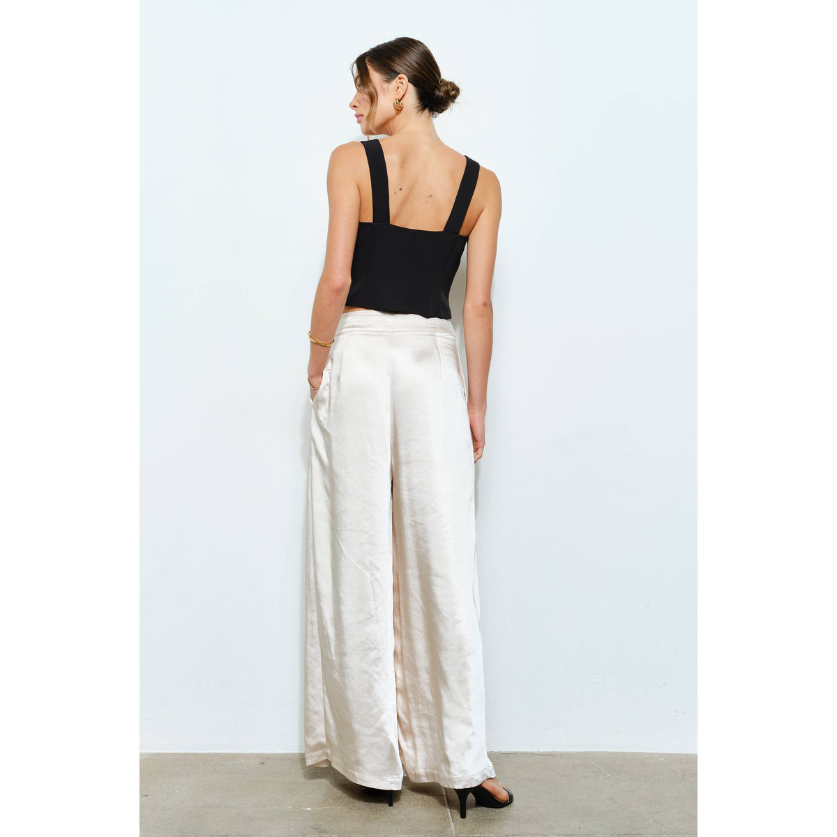 INA Satin Wide-Leg Pants