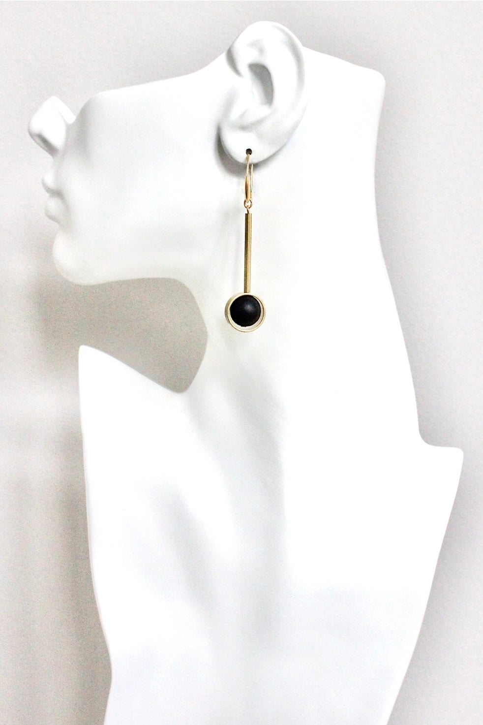 David Aubrey Jet Glass Drop Earrings