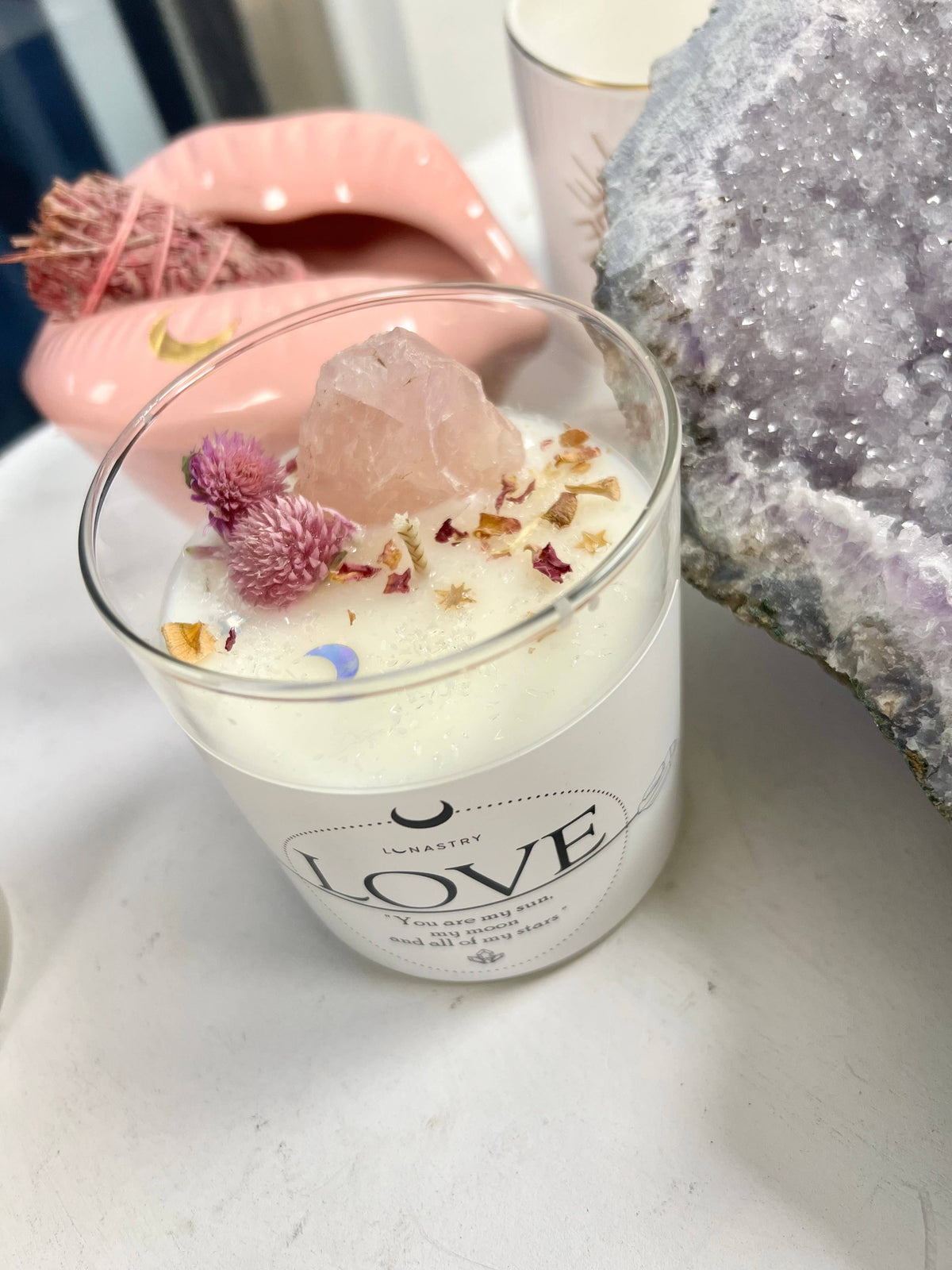 Lunastry Love Crystal Candle
