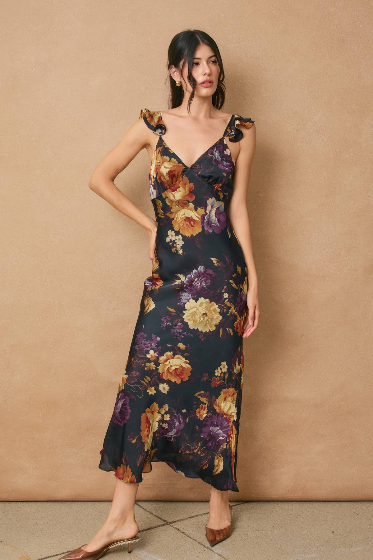 Dress Forum Flutter Shoulder Maxi Dress