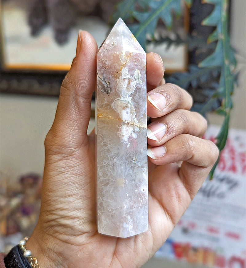 Witch's Way Flower Agate Crystal Point