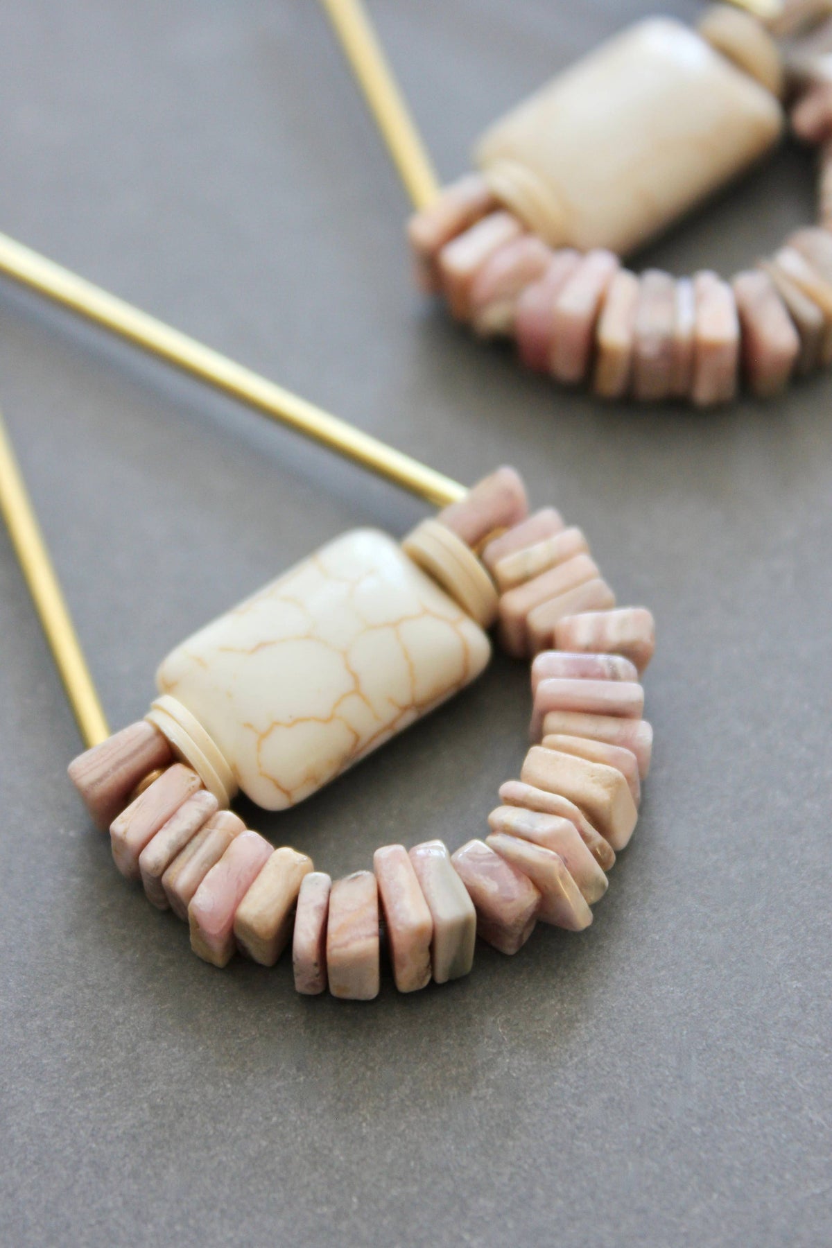 David Aubrey  Rhodochrosite geometric earrings