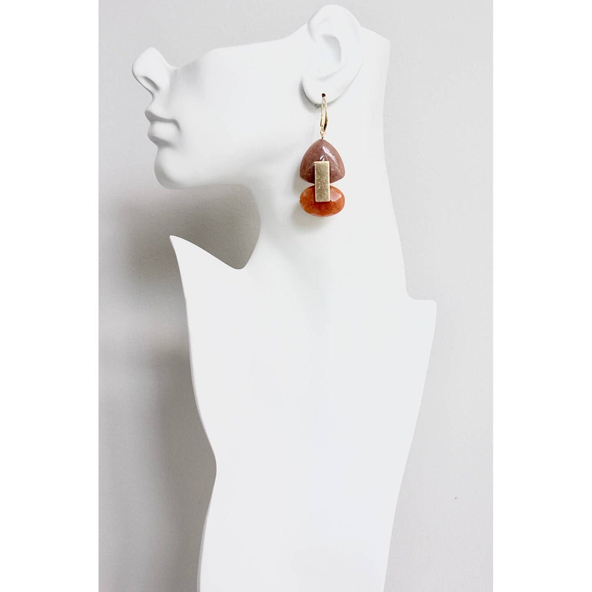 David Aubrey Mauve and Orange Jade Earrings