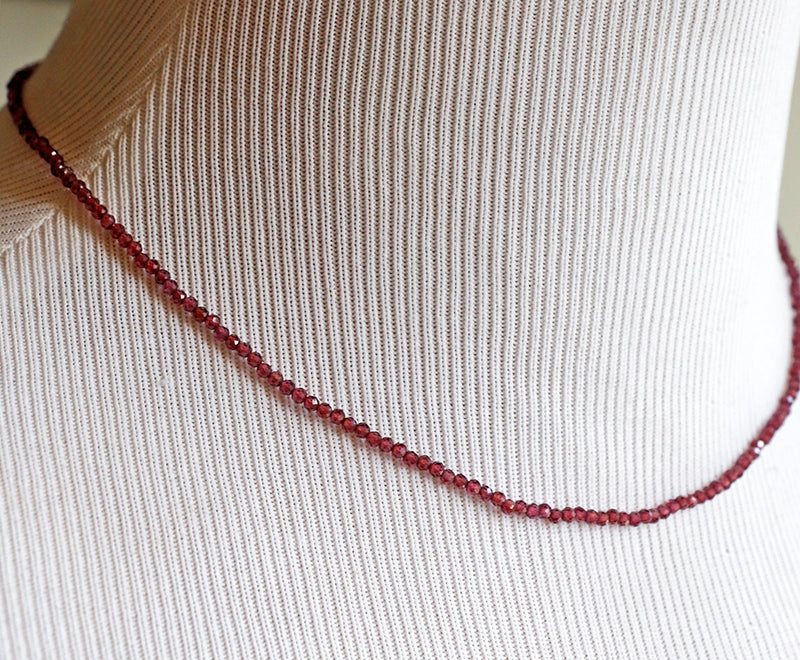 Susan Rifkin Tiny Garnet Bead Necklace