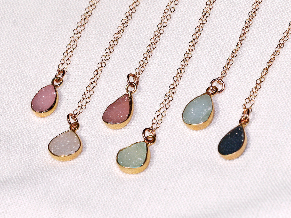 Susan Rifkin Druzy Charm Gold Necklaces | More Colors & Shapes!