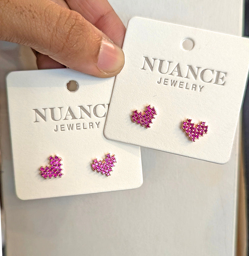 Nuance Pixel Heart Studs