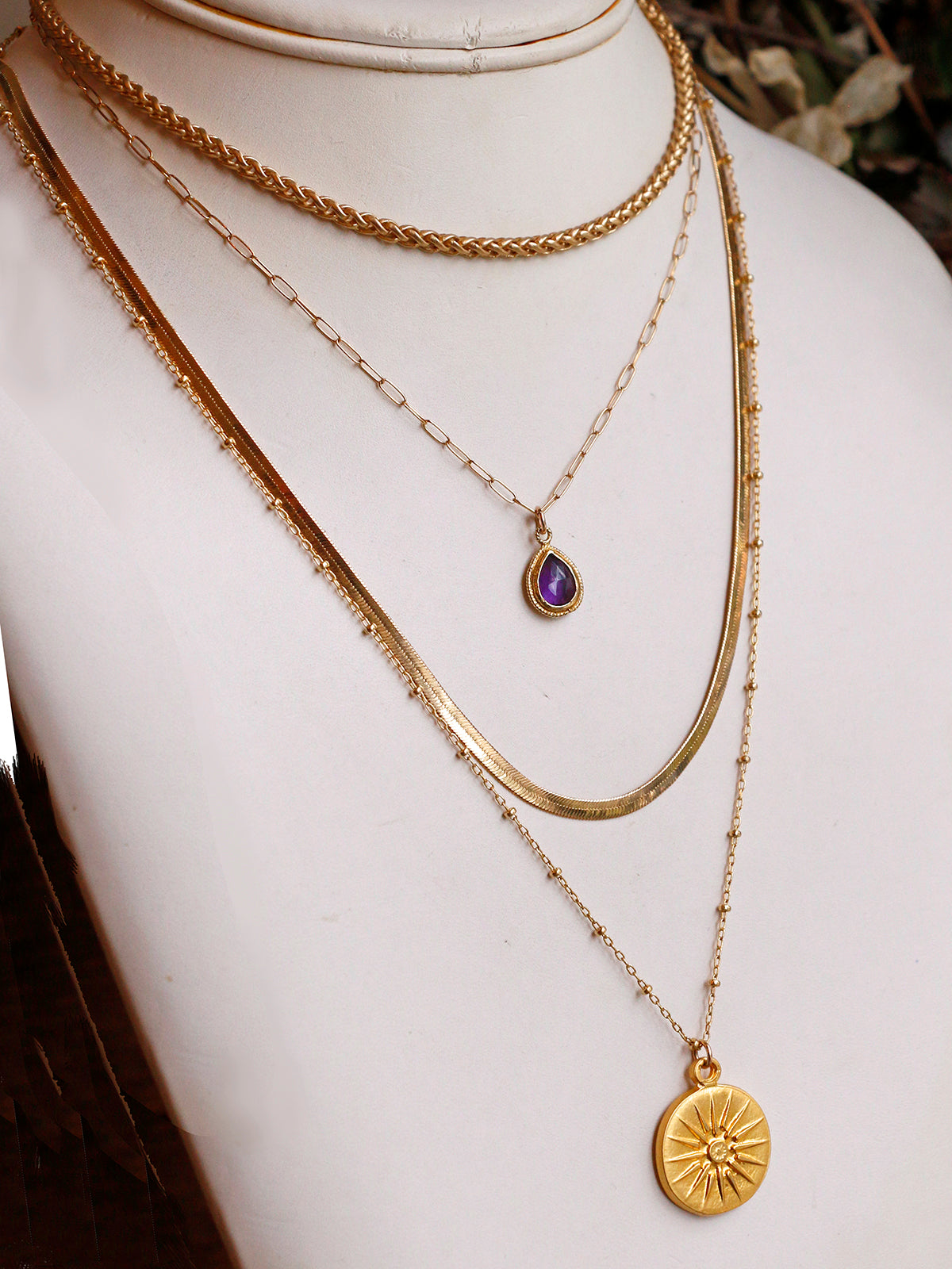 Susan Rifkin Gold Herringbone Necklace