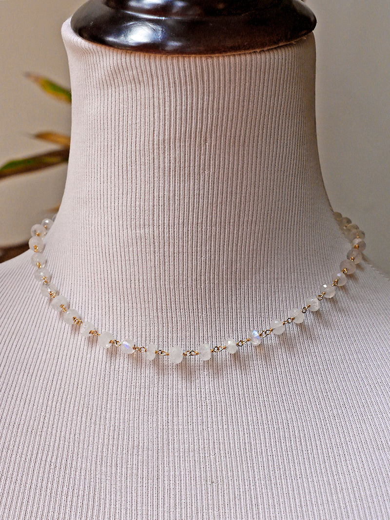 Susan Rifkin Beaded Moonstone Necklace | Gold Filled