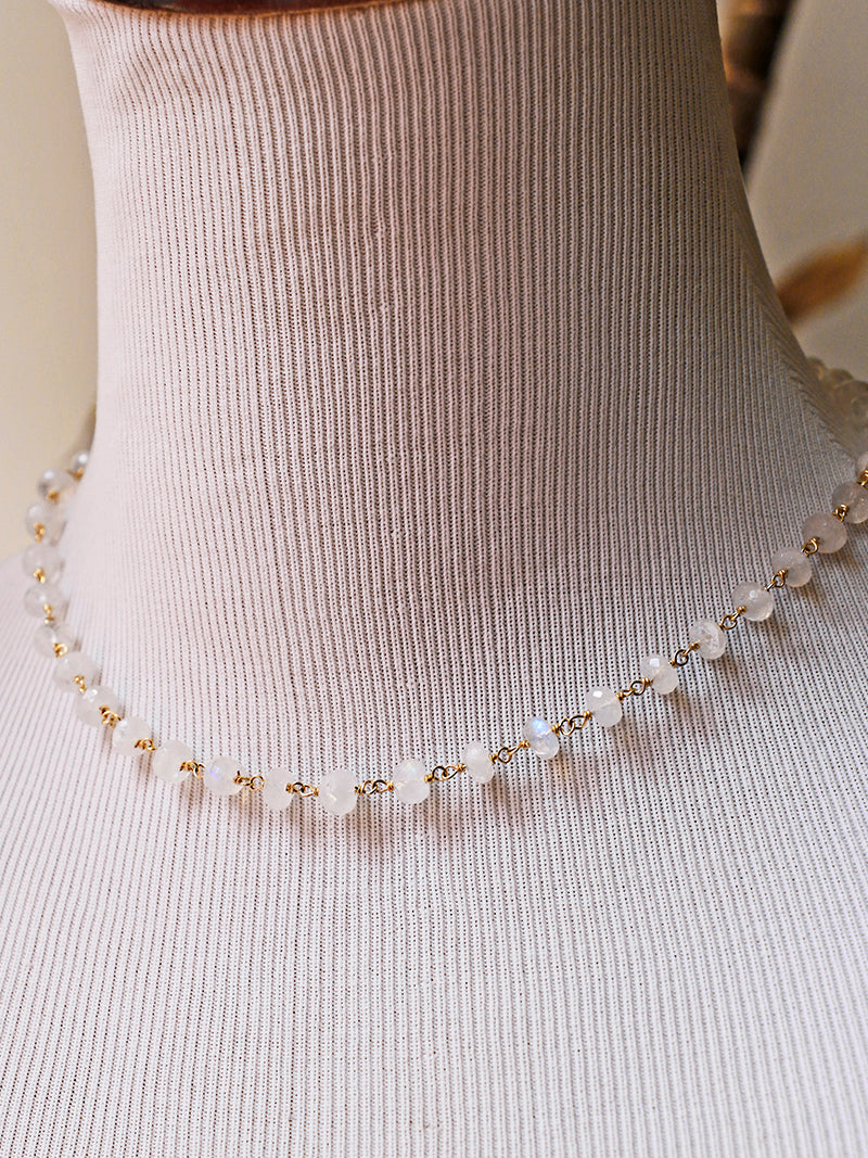 Susan Rifkin Beaded Moonstone Necklace | Gold Filled