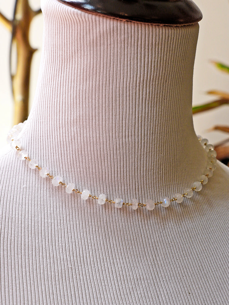 Susan Rifkin Beaded Moonstone Necklace | Gold Filled