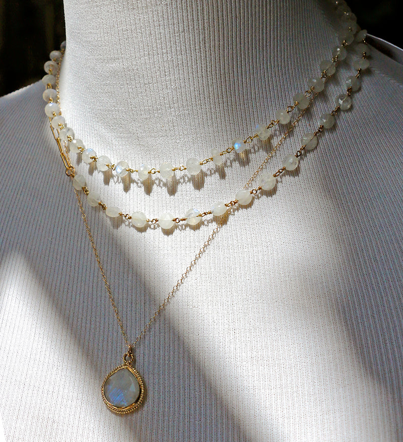 Susan Rifkin Beaded Moonstone Necklace | Gold Filled