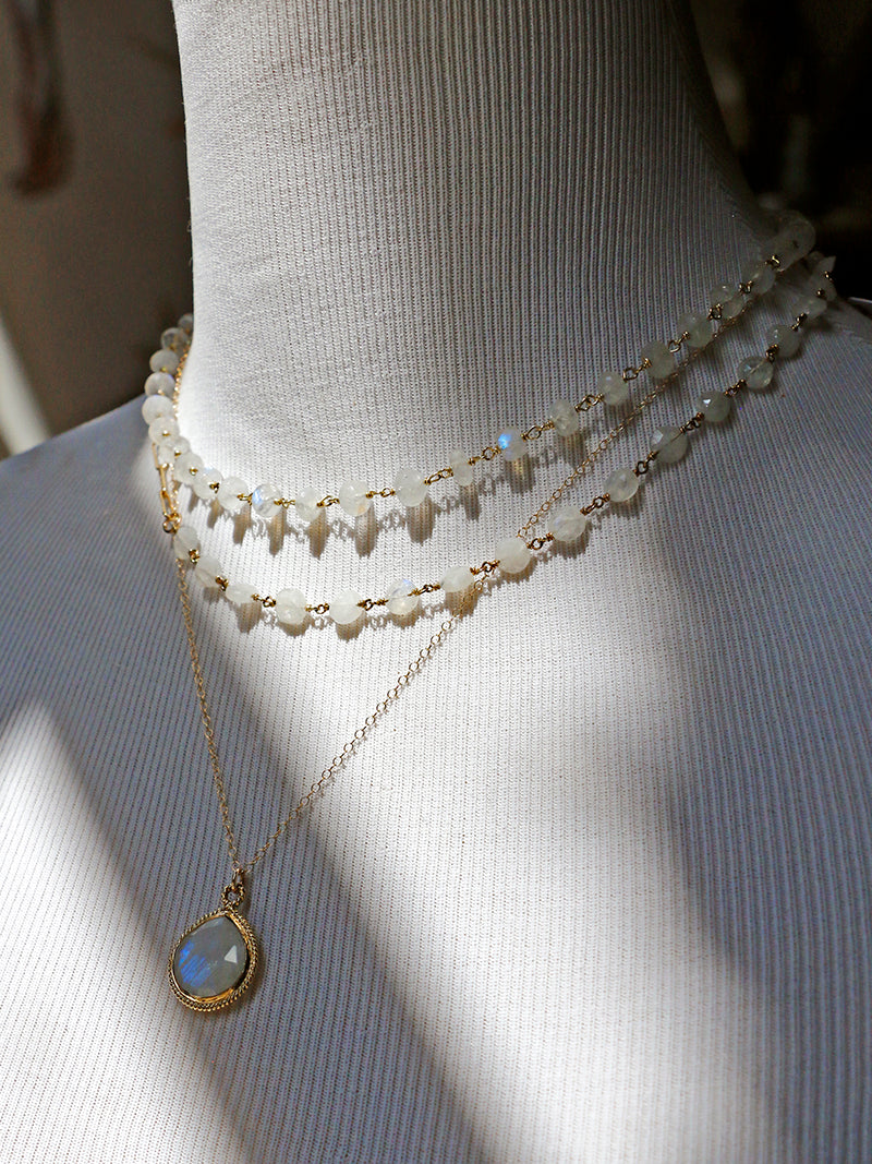 Susan Rifkin Beaded Moonstone Necklace | Gold Filled