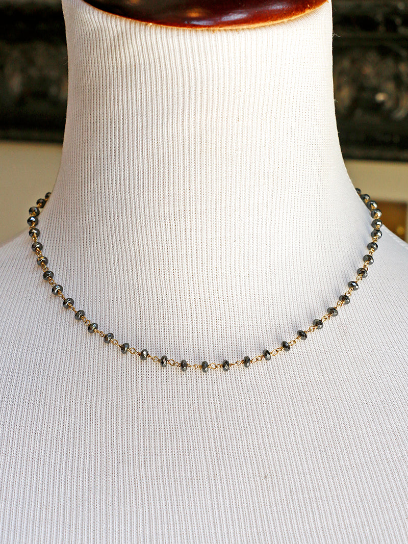 Susan Rifkin Beaded Mystic Pyrite Necklace | Gold Filled