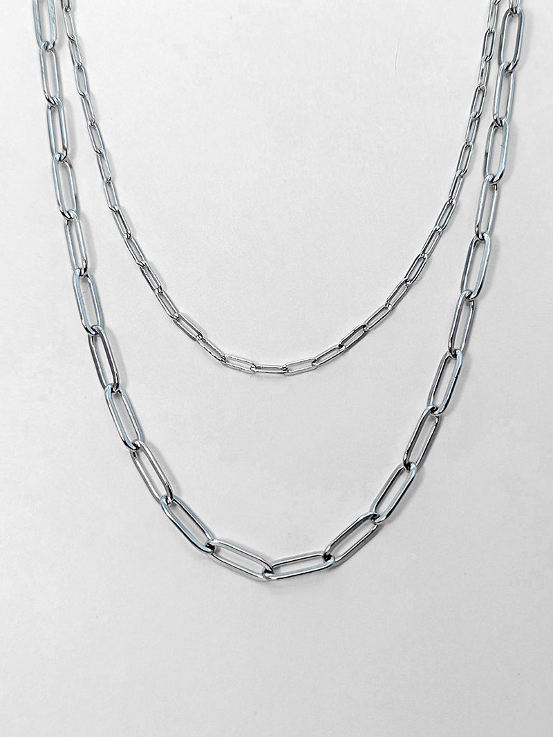 Nuance Silver Paperclip Necklace