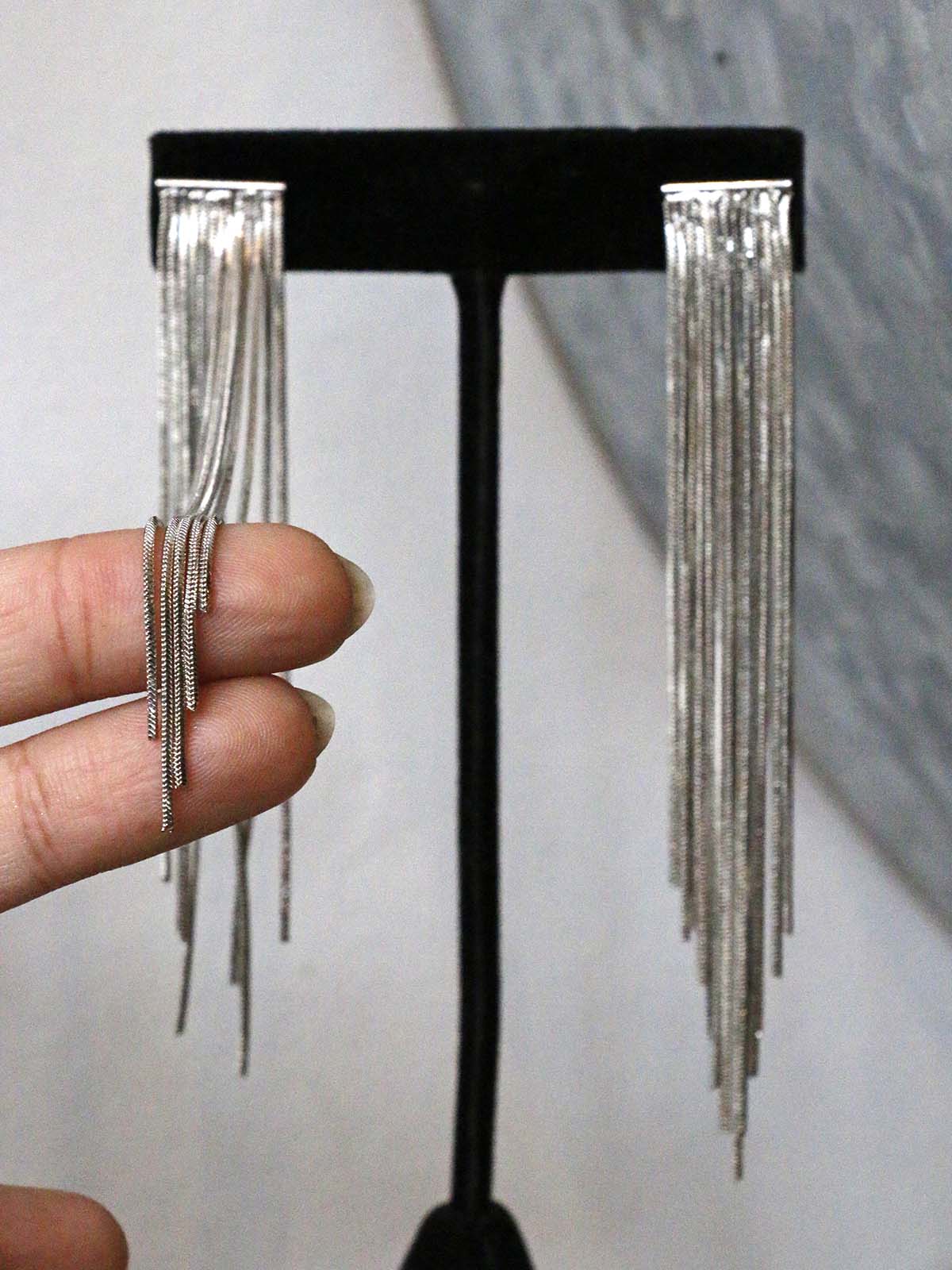 Nuance Silver Fringe Earrings