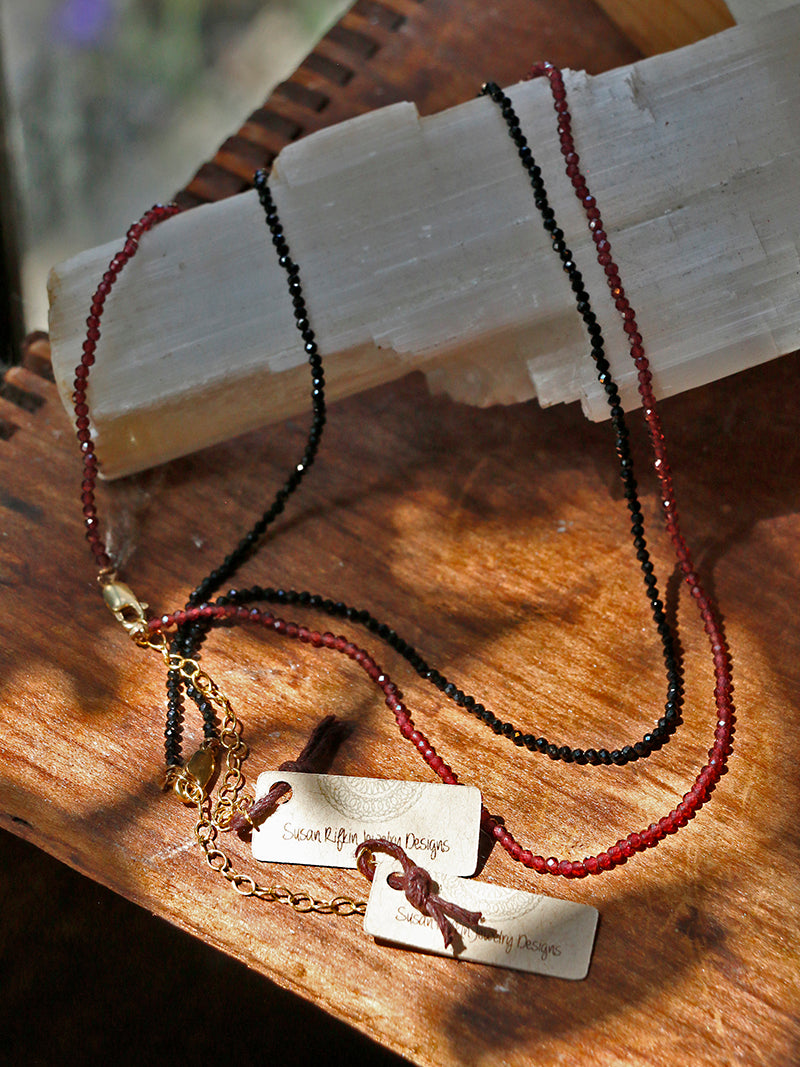 Susan Rifkin Tiny Garnet Bead Necklace