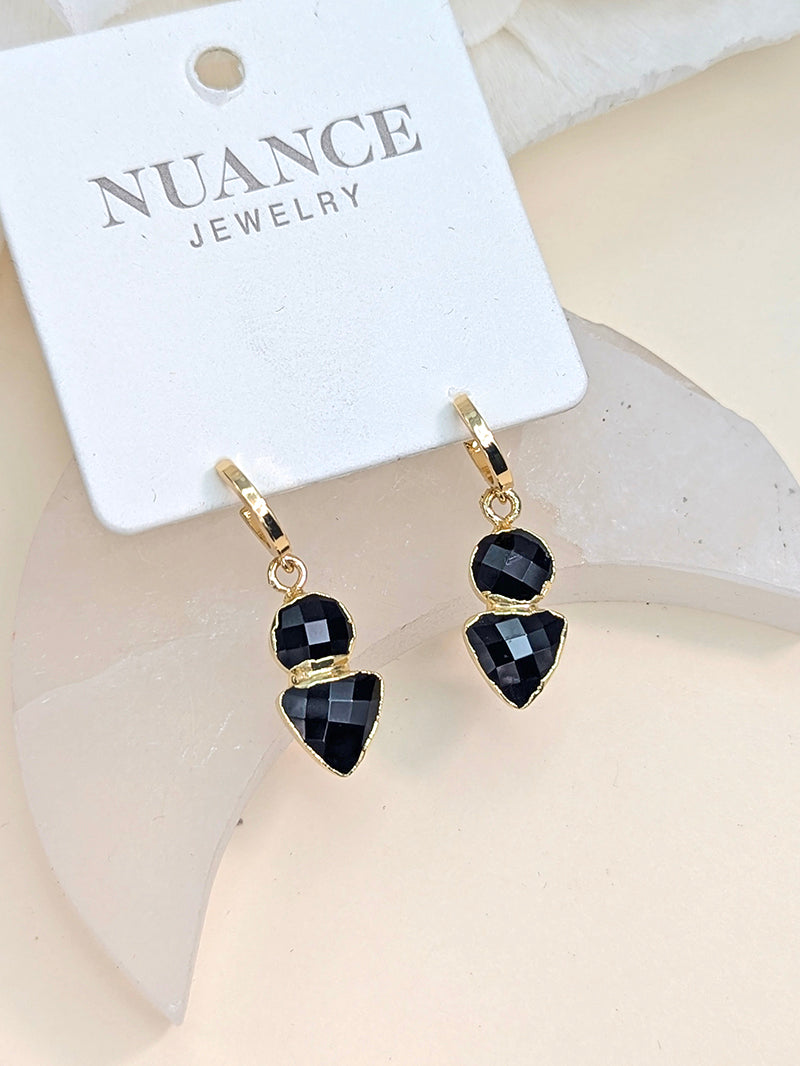 Nuance Black Tourmaline Arrow Hoops