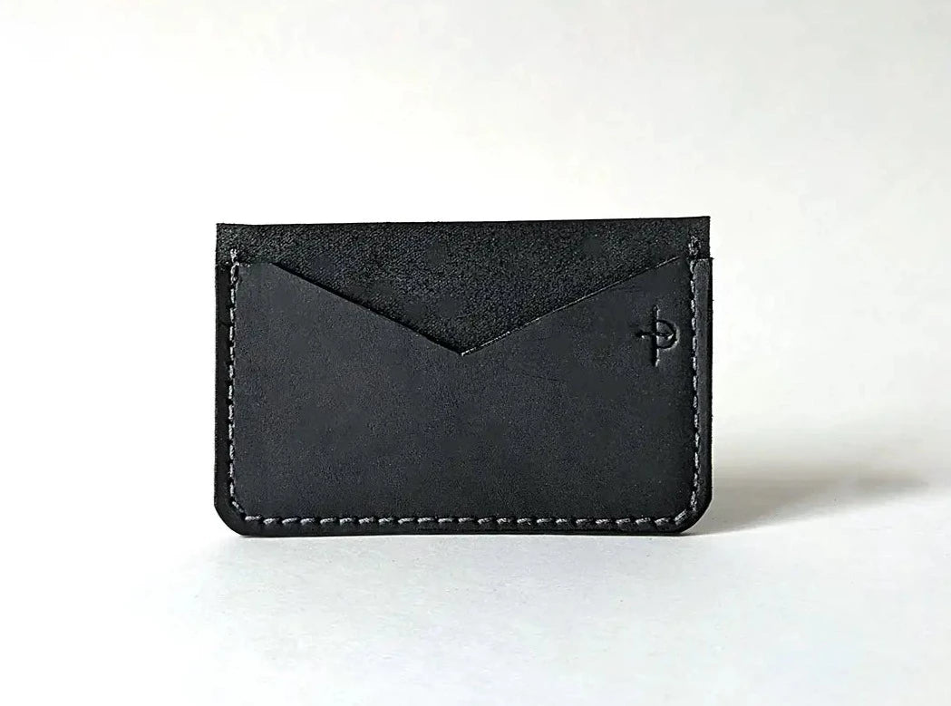 Directive Leather Card Wallet - Matte Black