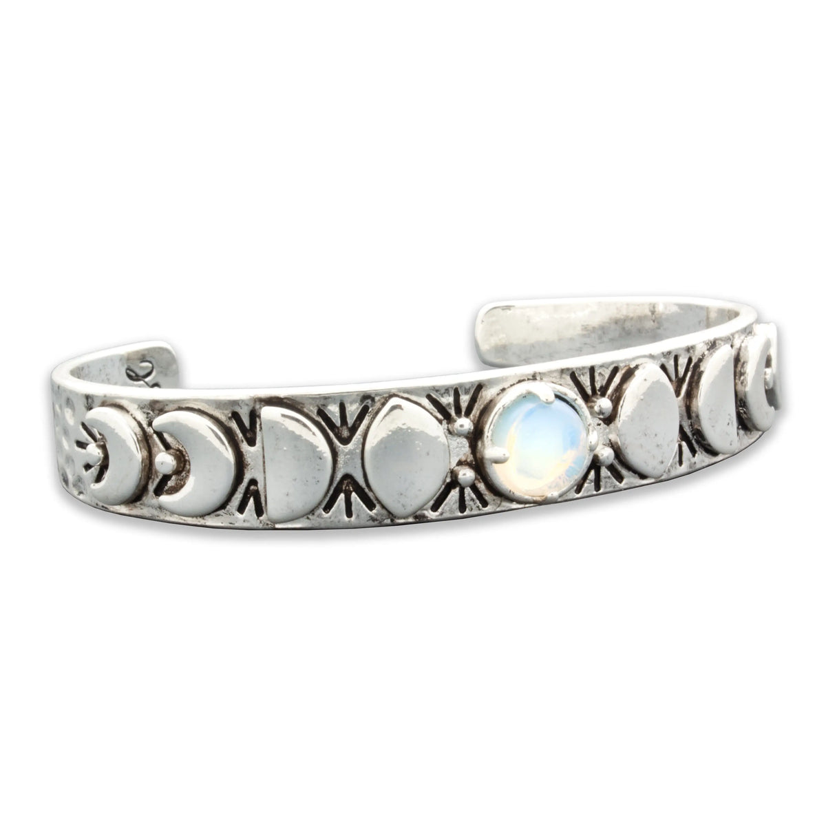 Hiouchi Moon Phases Cuff Bracelet | Opalite | Silver
