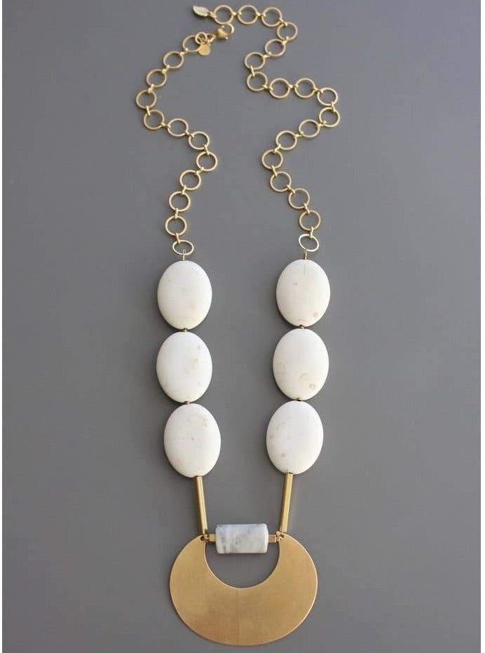 David Aubrey Magnesite + Brass Necklace