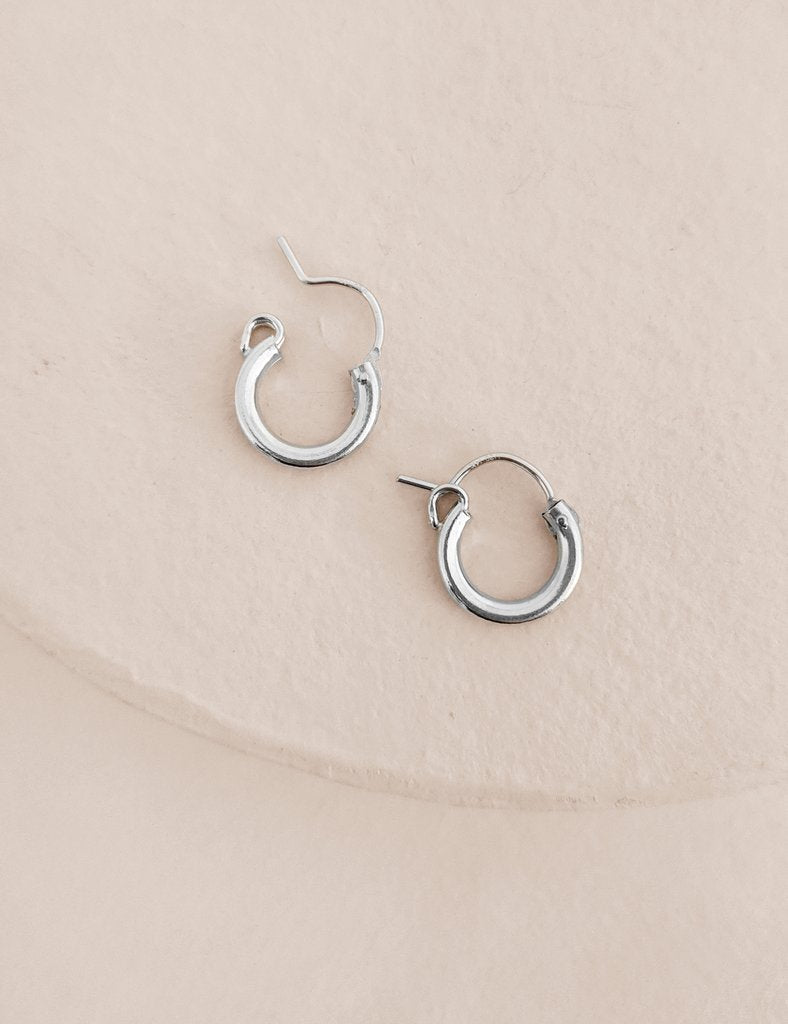 Nuance Silver Tiny Snap Hoops