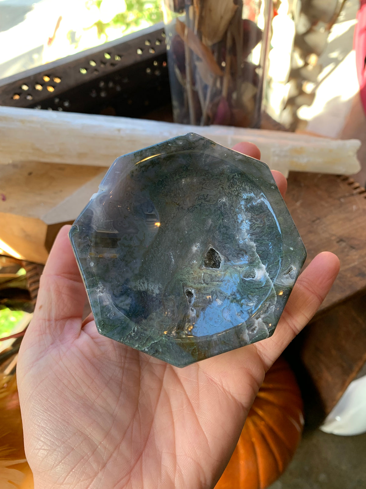 Witch's Way Craft Moss Agate Bowl
