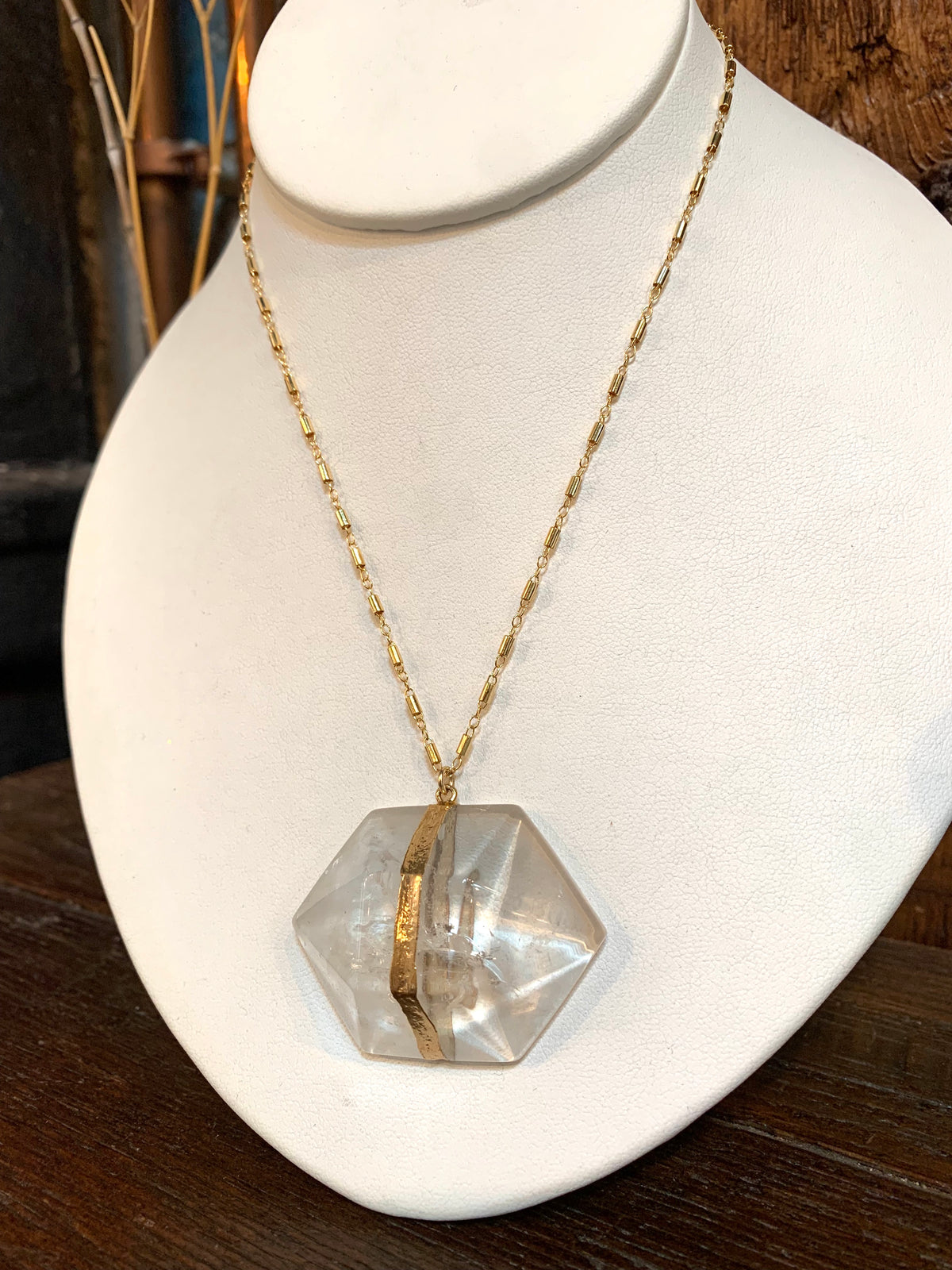 Nuance XL Hexagon Crystal Necklace