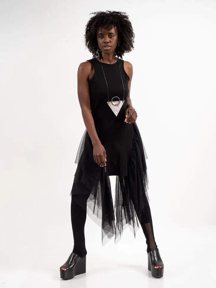 Zara black tulle sales dress