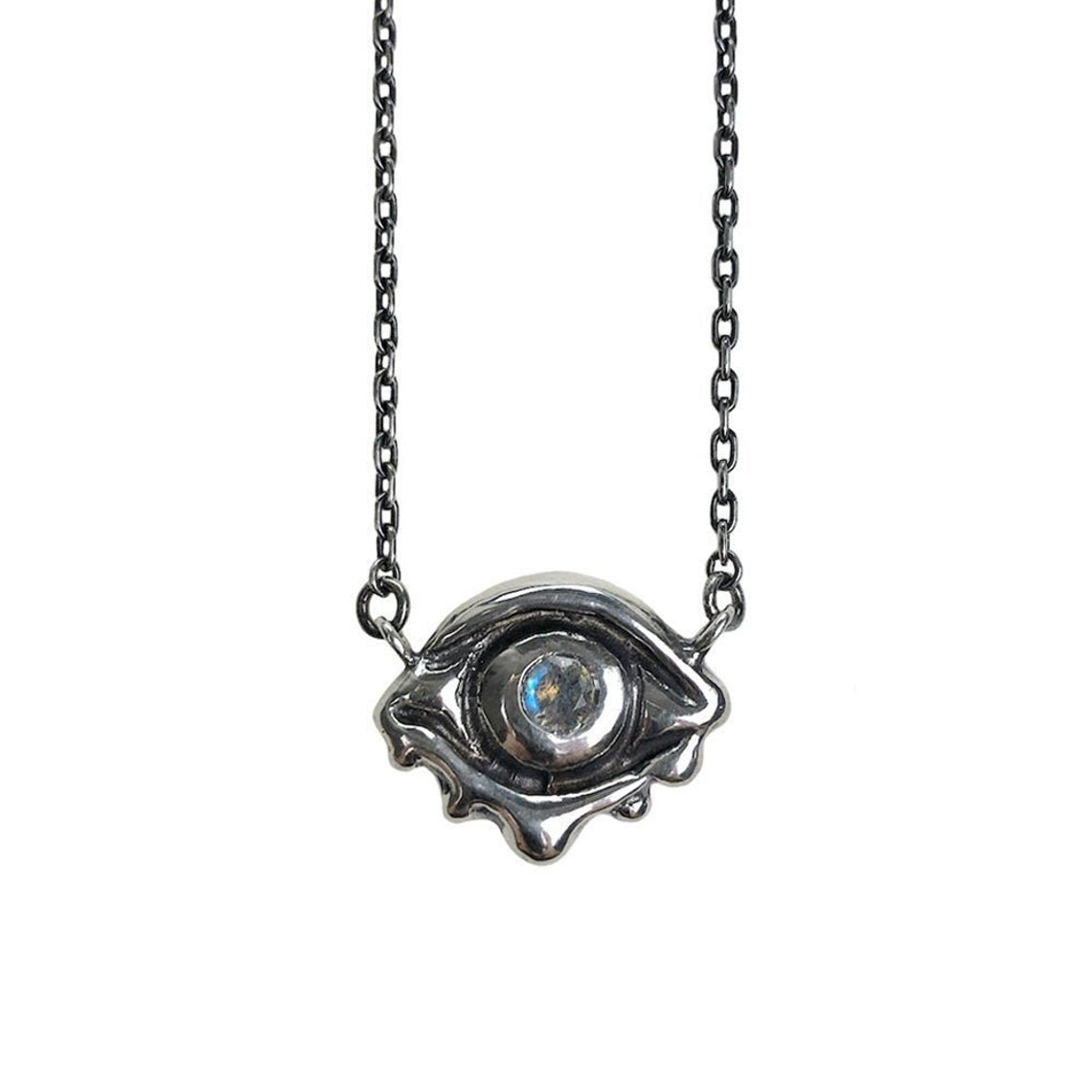 Hellhound Jewelry Evil Eye Talisman Necklace with Labradorite