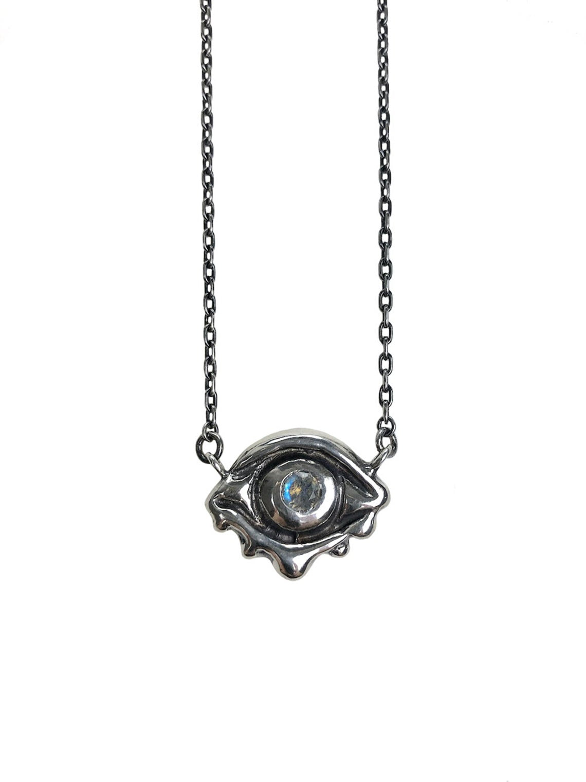 Hellhound Jewelry Evil Eye Talisman Necklace with Labradorite