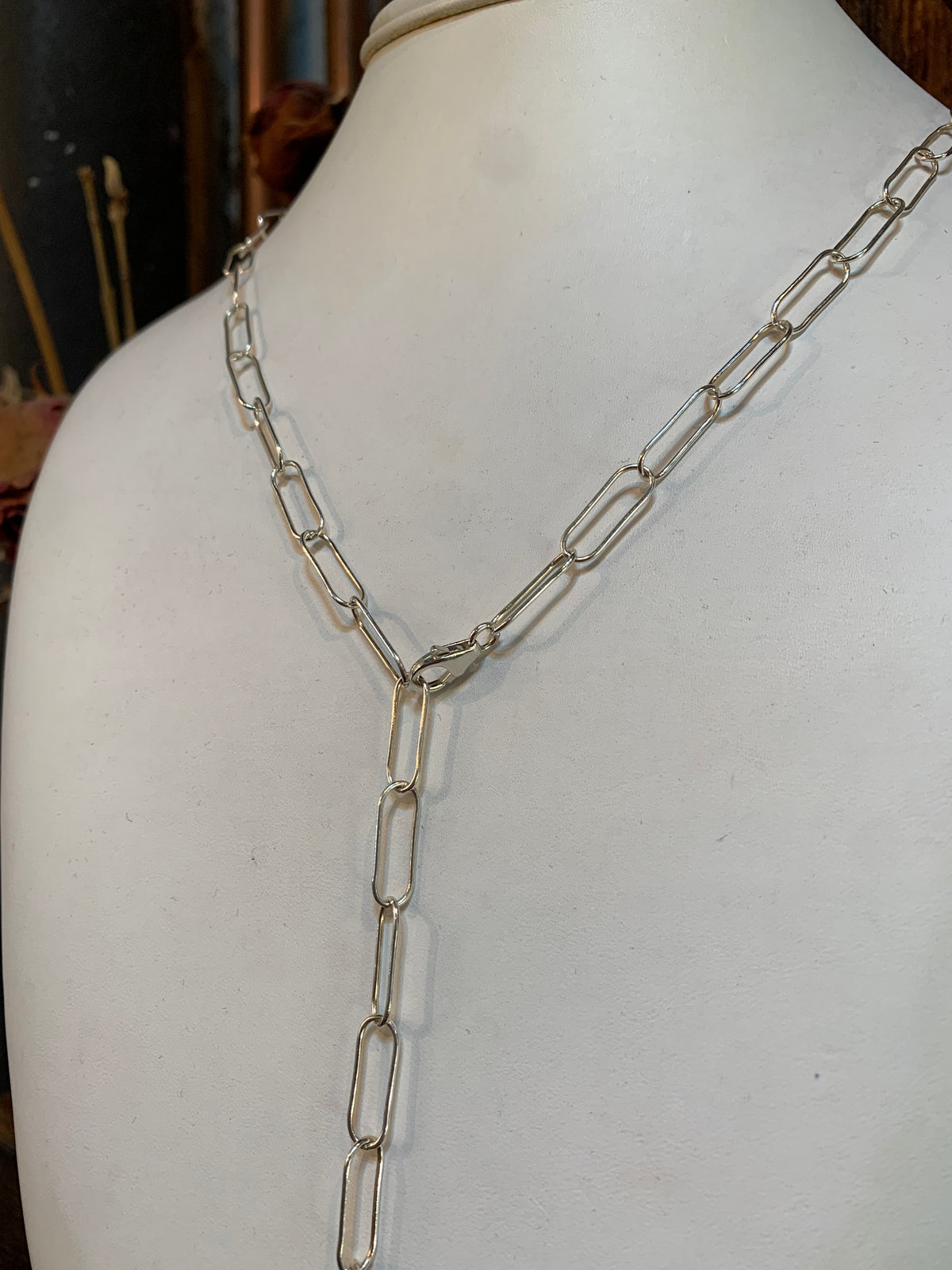 Susan Rifkin Drop Chain Necklace Paperclip