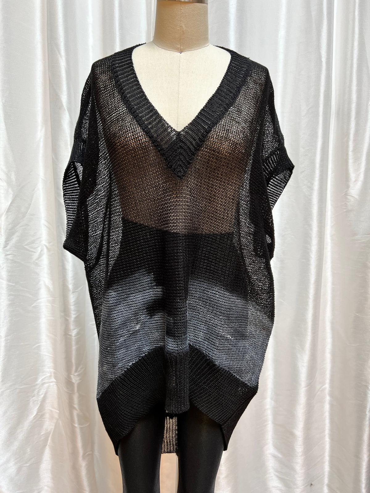 Bl1t Milano Cocoon Graphic Linen Knit- Black