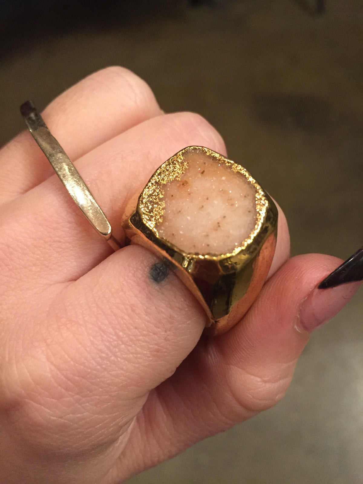 Nuance Peach Gold Plated Ring