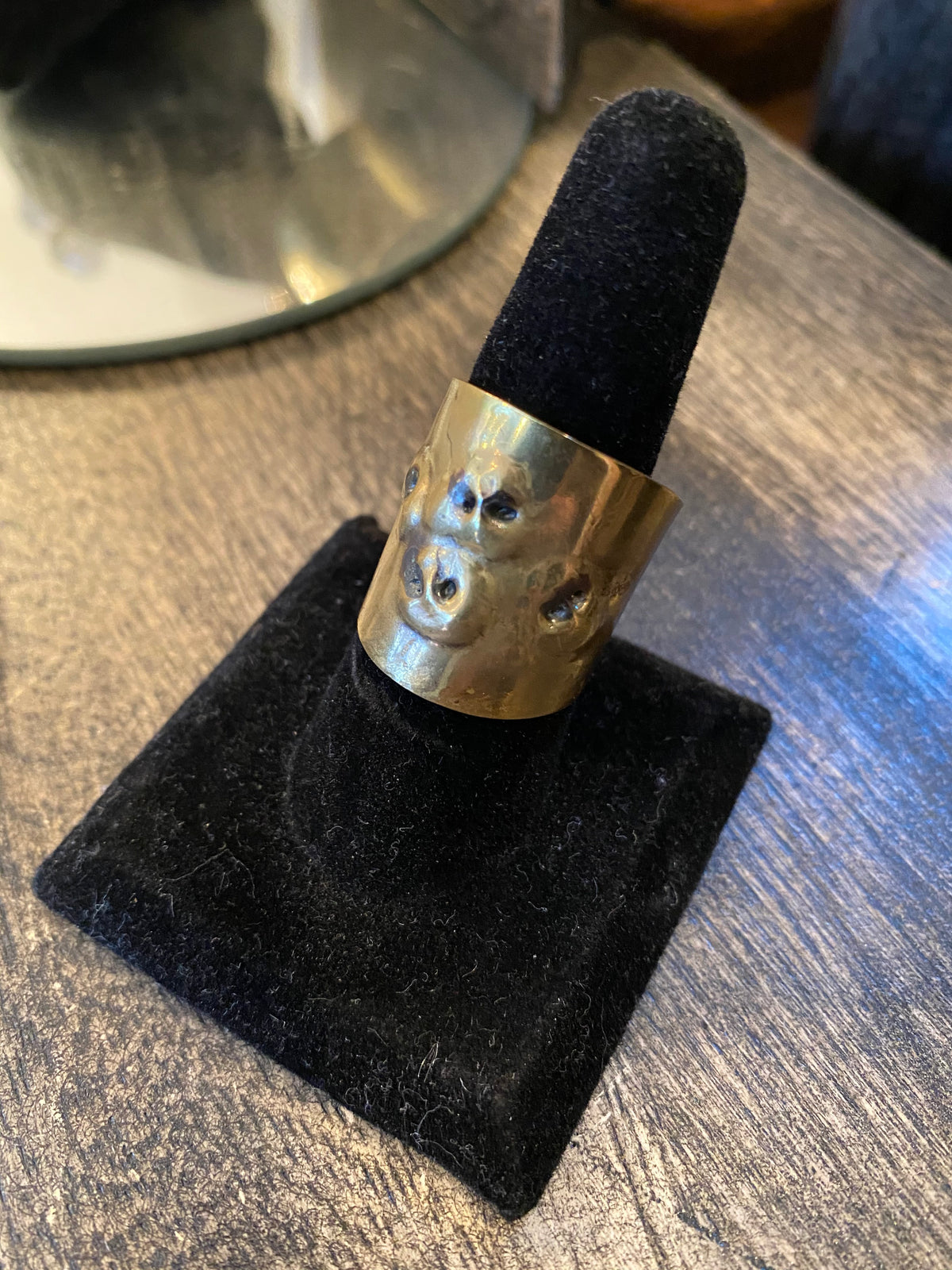 Dennis Higgins Skull Brass Ring
