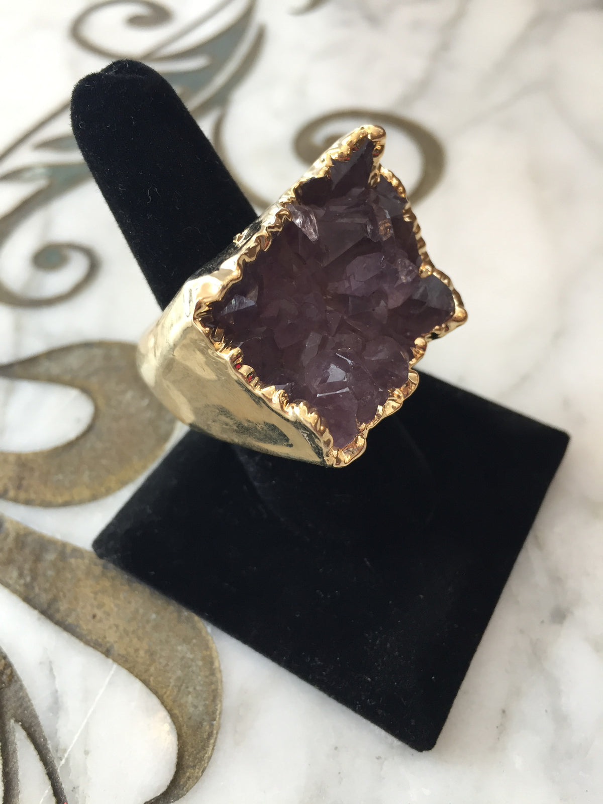 Nuance Purple Gold Plated Ring