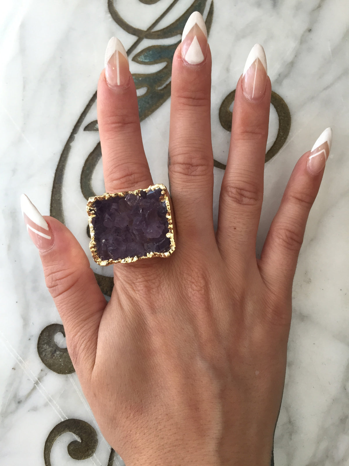 Nuance Purple Gold Plated Ring