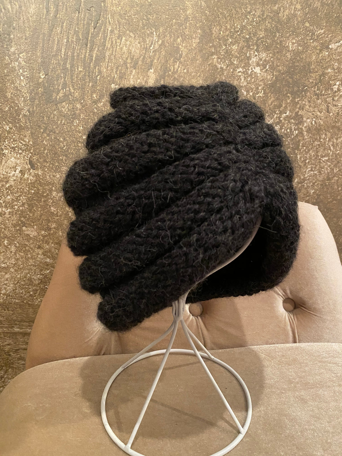 Studio Ked Grey Knit Turban Hat