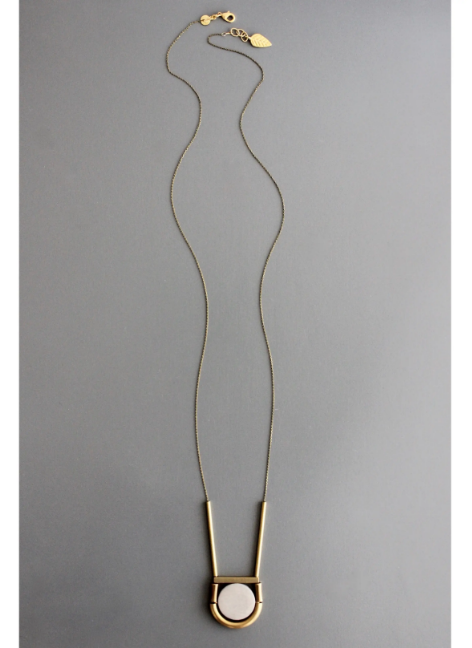 David Aubrey Wood + Brass Necklace