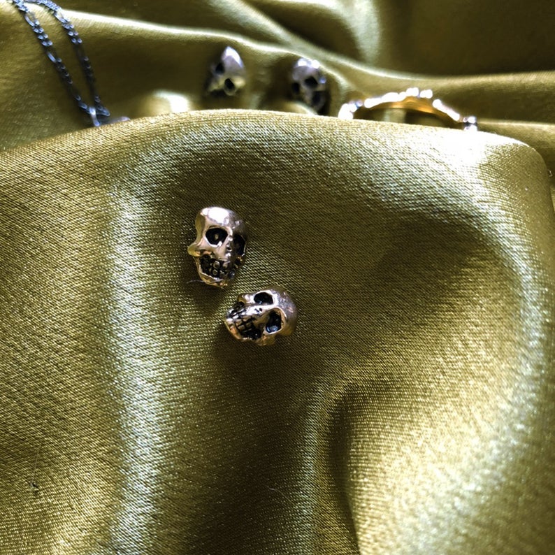 Hellhound Jewelry Baby Skull Studs - Gold