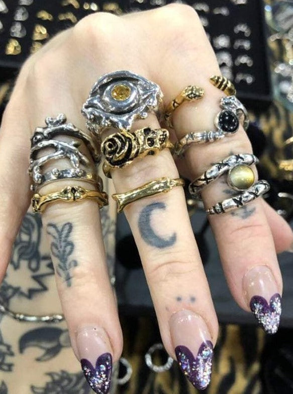 Hellhound Jewelry Dripping Eye Ring with Citrine